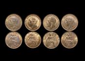 World Coins - Great Britain, George V (1910-1936), Bronze Farthings (4), UNC with some lustre, a few spots, a lot of (4) coins
