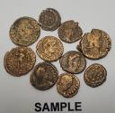 Ancient Coins - Roman Bronze D+ Christian Era lot of 10 Coins