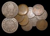 World Coins - France, First Republic, Copper Decime, various mints and dates, F, a lot of (9) coins