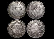 World Coins - British India, William IV (1834-1837), Silver Rupees, Calcutta mint, a lot of (2) coinS