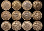 World Coins - Great Britain, George V (1910-1936), Bronze Farthings (6), a lot of (6) coins