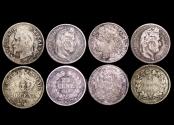 World Coins - France, Louis Philippe I (1830-48), Silver 20 Centimes (2), 2nd Recpublic (1848-52), 20 Centimes (1), Napoleon III (1852-70), 20 Centimes (1), VF, a lot of (4) coins