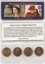 World Coins - Queen Of England Four Historical Coins (Mini Album)
