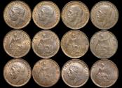 World Coins - Great Britain, George V (1910-1936), Bronze Farthings (6), a lot of (6) coins