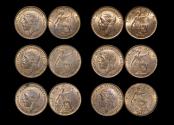 World Coins - Great Britain, George V (1910-1936), Bronze Farthings  (6), UNC with some lustre, a few spots, a lot of (6) coins