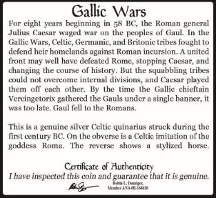 World Coins - Gallic Wars: Caesar vs. the Celts (Black Box)