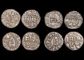 World Coins - British India, Princely States, Bundi, Silver Rupee, dated 1922-1932 CE, reads GEORGE V EMPEROR, KM18.2, EF, a lot of (4) coins