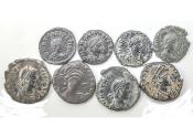 Ancient Coins - Lot of 8 AE4 Arcadius, about XF Condition