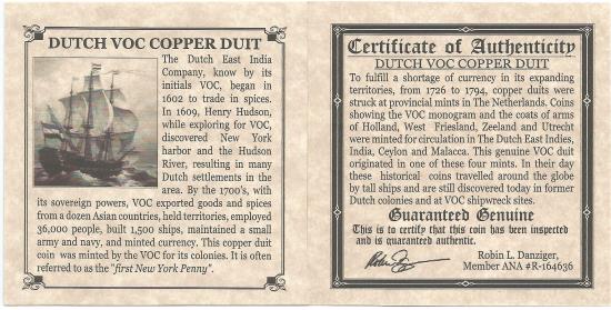 World Coins - Dutch Colonies-V.O.C. Duits Mini