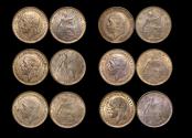 World Coins - Great Britain, George V (1910-1936), Bronze Farthings  (6), UNC with some lustre, a few spots, a lot of (6) coins