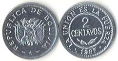 World Coins - Bolivia KM200(U) 2 Centavos