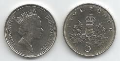 World Coins - Great Britain KM937(U) 5 Pence