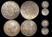 World Coins - Ceylon, Victoria (1837-1901) Silver and Copper Issues (3), Commonwealth Dominion, Silver 5 Rupees, 2500 Years of Buddhism, 1957 (1), a lot of (4) coins