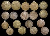 World Coins - France, Medalets and Jetons, Brass and Bronze, from Louis XIV to Napoleon III, a lot of (9) items