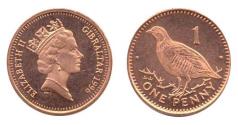 World Coins - Gibraltar KM20a(U) 1 Penny (Butterfly Cod)