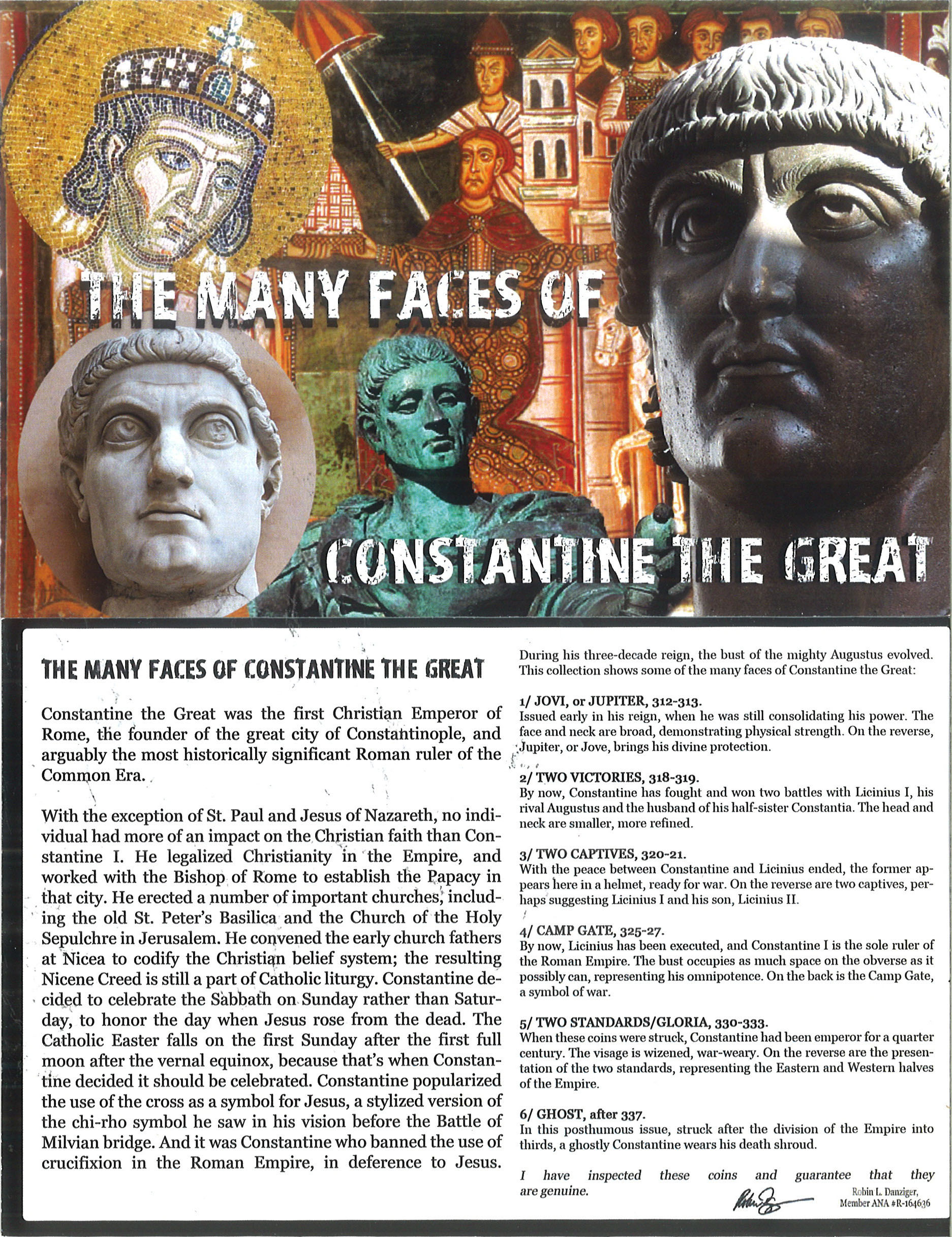 The Many Faces of Constantine the Great: Six Coin Boxed Collection.