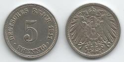 World Coins - Germany KM11(XF) 5 Pfennig