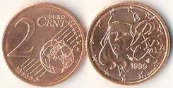 World Coins - France KM1283(U) 2 Euro. Cents