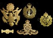 World Coins - Great Britain and USA, Military Cap Badges and Pins, a mixed lot of (5) items