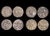 World Coins - British India, Princely States, Bundi, Silver Rupee, dated 1922-1932 CE, reads GEORGE V EMPEROR, KM18.2, EF, a lot of (4) coins