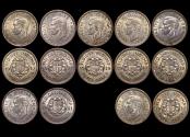 World Coins - Great Britain, George VI (1936-1952), Silver Threepences 1937(4), 1938(1), 1939(1), 1941(1) UNC, a lot of (7) coins