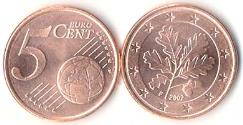 World Coins - Germany KM209(U) 5 Germ. Cents *