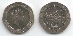 World Coins - Gibraltar KM16(U) 	20 Pence
