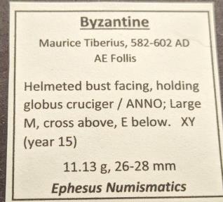 Ancient Coins - Maurice Tiberius, 582-602 AD.  AE follis dated year 15