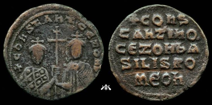 Ancient Coins - Constantine VII & Zoe as Regent, AE Follis, Nice 5 Line Reverse 