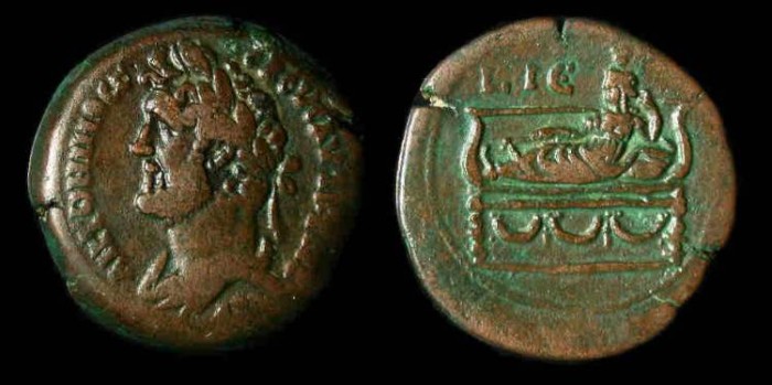 Ancient Coins - Antoninus Pius, 138-161 AD, AE drachm - Alexandria - almost VF