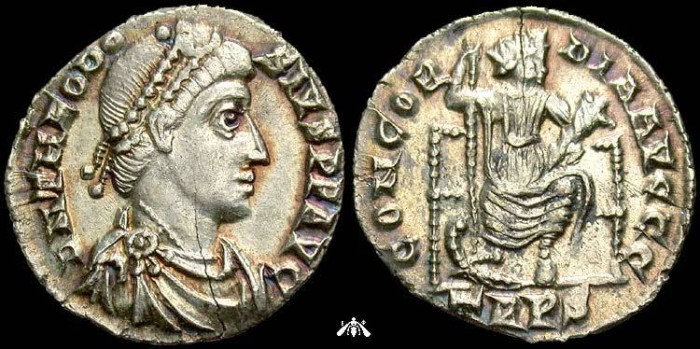 Ancient Coins - Theodosius I, 379-395 AD, AR siliqua - VF