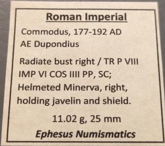 Ancient Coins - Commodus, 177-192 AD, AE duppndius - Minerva