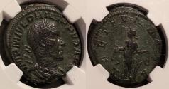 Ancient Coins - Philip I, 244-249 AD, AE sestertius.  LAET FVNDATA.  NGC VF