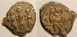 Ancient Coins - Constans II, with Constans IV, Heraclius, and Tiberius.  641-668 AD