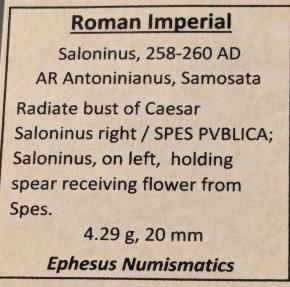 Ancient Coins - Saloninus, 258-260 AD.  AR antoninianus.  Samosata mint