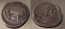 Ancient Coins - Roman Republic AR denarius. L. Mussidius Longus, 42 BC