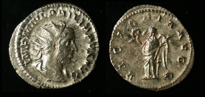 Ancient Coins - Philip I, 244-249 AD, AR antoninianus, VICTORIA AVG - VF+