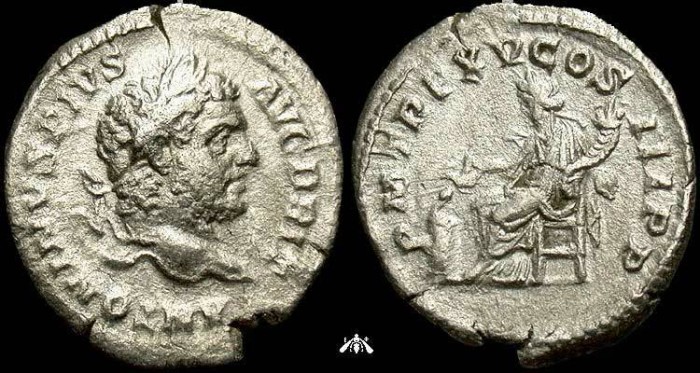 Ancient Coins - Caracalla, 212 AD, AR denarius