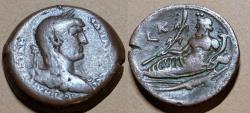 Ancient Coins - Roman Egypt, Hadrian, 135/136 AD. AE drachm, Nilus