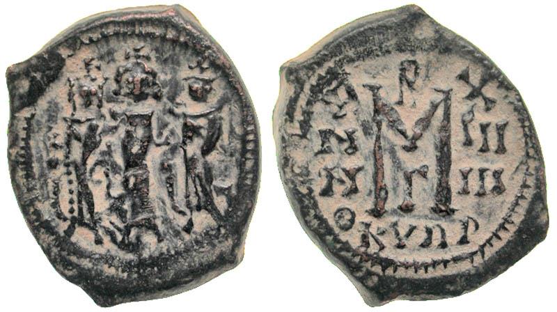 Heraclius W Martina And Heraclius Constantine 610 641 Ad Ae Follis Cyprus Mint