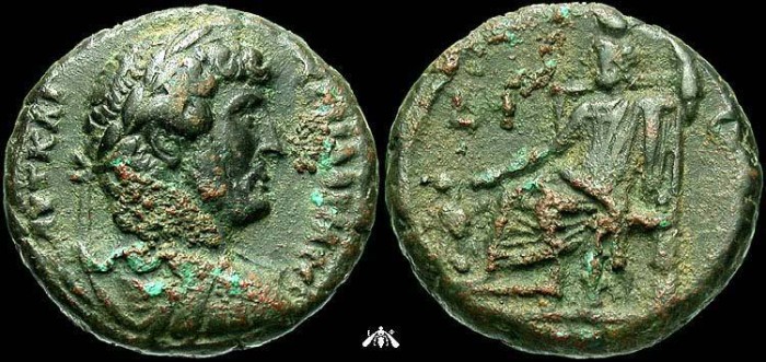 Ancient Coins - Hadrian, 117-138 AD, AE tetradrachm, Alexandria - Serapis