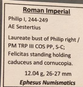 Ancient Coins - Philip I, 244-249 AD, AE sestertius.  Felicitas reverse