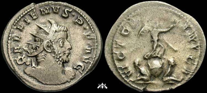 Ancient Coins - Gallienus, 260-268 AD, antoninianus, VICT GERMANICA