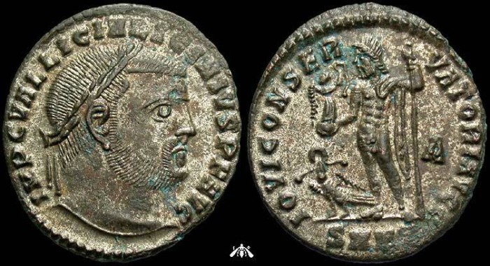 Ancient Coins - Licinius, follis, near fully silvered, XF