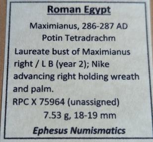 Ancient Coins - Roman Egypt, Maximianus, Potin tetradrachm. Nike reverse