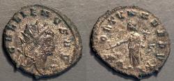 Ancient Coins - Gallienus, 253-268 AD, possibly silver antoninianus - Fortuna