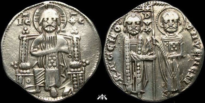 Ancient Coins - Venice, AR grosso - Rainer Zeno - 1253-1268 AD, Christ enthroned