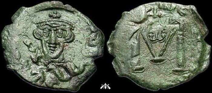 Ancient Coins - Constans II, 641-668 AD, AE follis, Syracus mint
