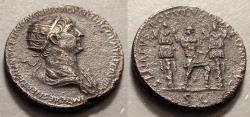 Ancient Coins - Trajan, 98-117 AD.  AE dupondius.  Scarce reverse!