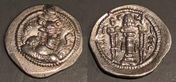 Ancient Coins - Sasanian Kings. Peroz I, 454-484 AD.  Sharp silver drachm